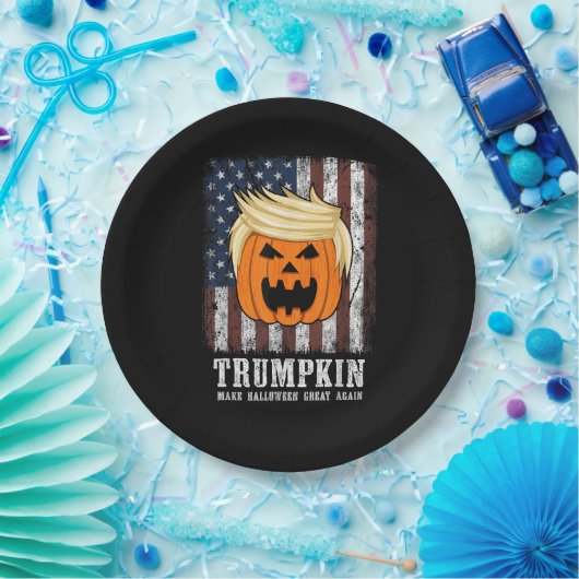 Trumpkin Patriotic Halloween Pappteller (Party)
