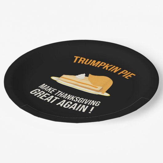 Trumpkin Pie Erntedank wieder großartig pumpen Pappteller (Schrägansicht)