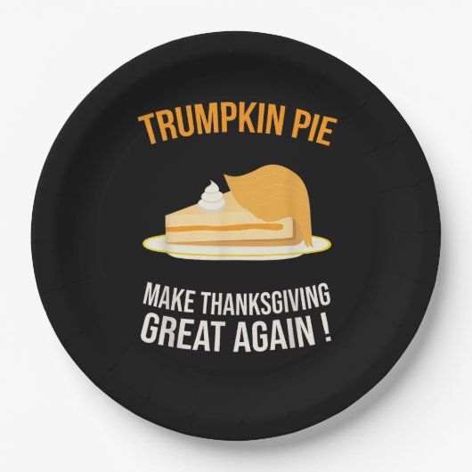 Trumpkin Pie Erntedank wieder großartig pumpen Pappteller (Vorderseite)