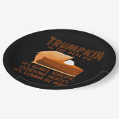 Trumpkin Pie Funny Erntedank Party Holiday Pappteller (Schrägansicht)