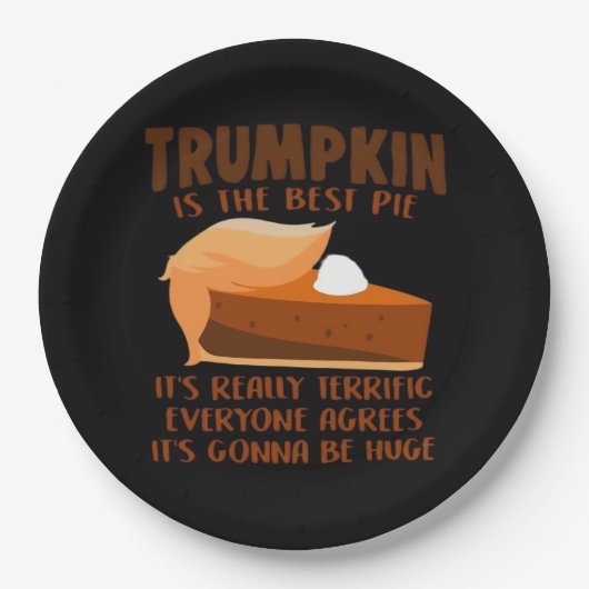 Trumpkin Pie Funny Erntedank Party Holiday Pappteller (Vorderseite)