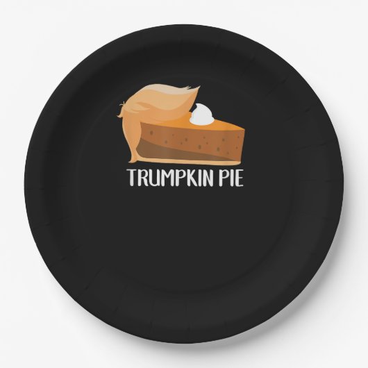Trumpkin Pie Pumpkin Funny Erntedank Pappteller (Vorderseite)