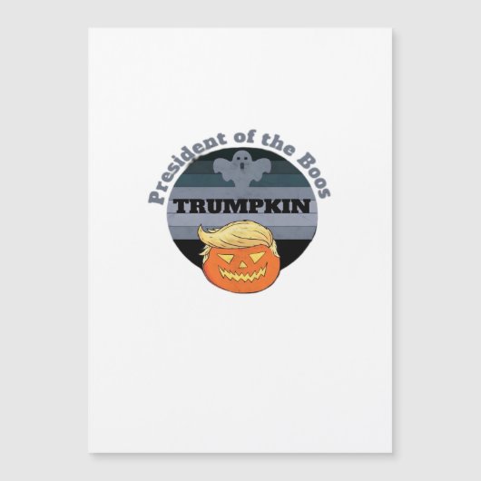 Trumpkin, Präsident des Boos Halloween Magnetkarte (Vorderseite)
