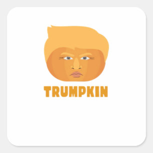 Trumpkin Pumpkin Funny Halloween Design Classic Quadratischer Aufkleber