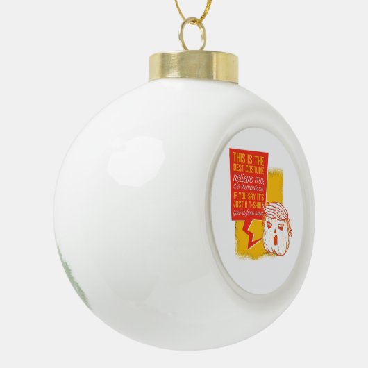 Trumpkin Pumpkin Funny Halloween Zitat Keramik Kugel-Ornament (Links)