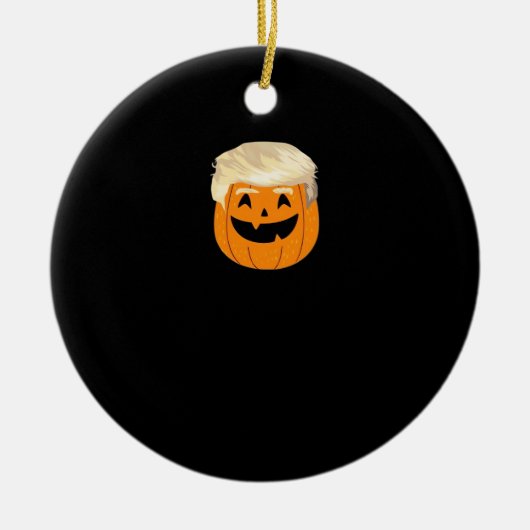 Trumpkin Pumpkin Halloween Classic Keramik Ornament (Vorne)