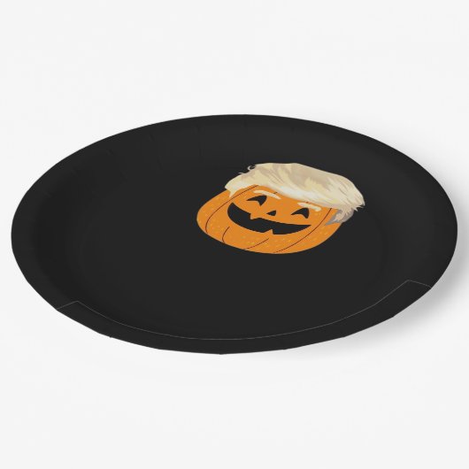 Trumpkin Pumpkin Halloween Classic Pappteller (Schrägansicht)