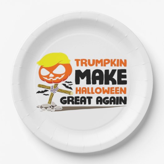 Trumpkin Pumpkin Halloween Classic Pappteller (Vorderseite)