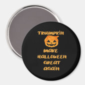 Trumpkin Pumpkin Halloween Design - Funny Autumn Q Magnet (Vorderseite/Rückseite)