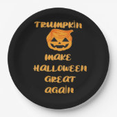 Trumpkin Pumpkin Halloween Design - Funny Autumn Q Pappteller (Vorderseite)