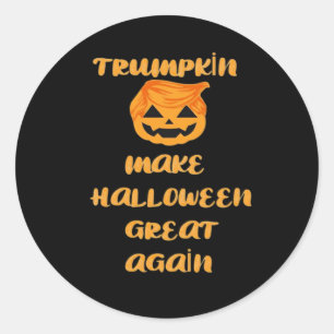 Trumpkin Pumpkin Halloween Design - Funny Autumn Q Runder Aufkleber