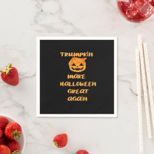 Trumpkin Pumpkin Halloween Design - Funny Autumn Q Serviette (Beispiel)
