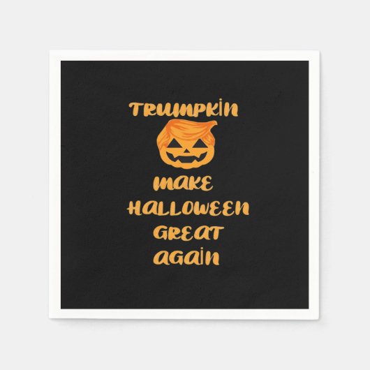 Trumpkin Pumpkin Halloween Design - Funny Autumn Q Serviette (Vorderseite)