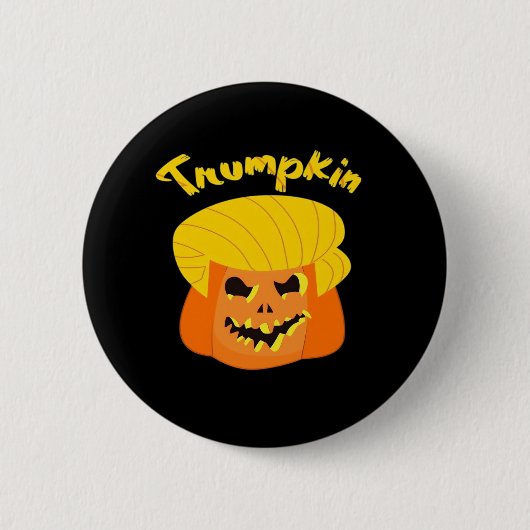 Trumpkin Pumpkin Halloween Design - Retro Slogan Button (Vorderseite)