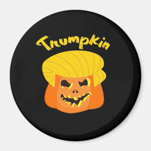 Trumpkin Pumpkin Halloween Design - Retro Slogan Magnet