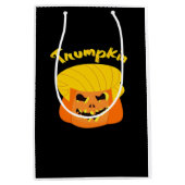Trumpkin Pumpkin Halloween Design - Retro Slogan Mittlere Geschenktüte (Vorderseite)