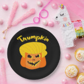 Trumpkin Pumpkin Halloween Design - Retro Slogan Pappteller (Party)