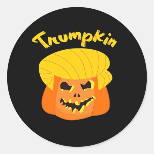 Trumpkin Pumpkin Halloween Design - Retro Slogan Runder Aufkleber (Vorderseite)