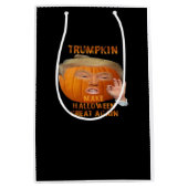 Trumpkin Pumpkin Halloween wieder groß Mittlere Geschenktüte (Vorderseite)