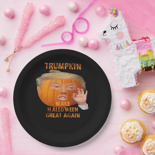 Trumpkin Pumpkin Halloween wieder groß Pappteller (Party)