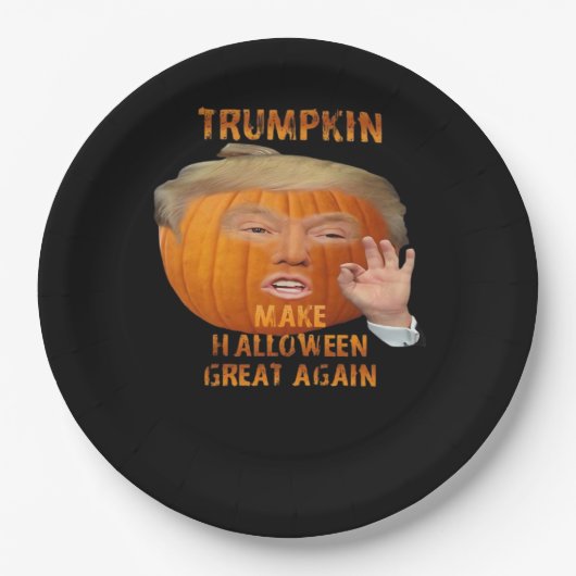 Trumpkin Pumpkin Halloween wieder groß Pappteller (Vorderseite)