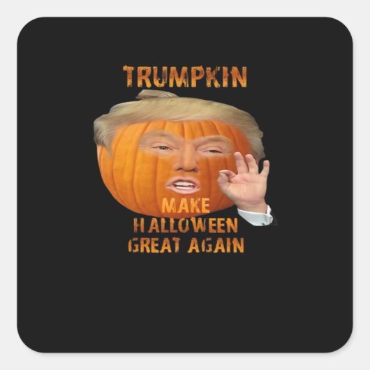 Trumpkin Pumpkin Halloween wieder groß Quadratischer Aufkleber (Vorderseite)