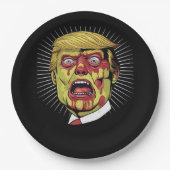 Trumpkin Retro Halloween Pappteller (Vorderseite)