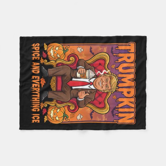 Trumpkin Sce And Everything Ice Thanksgiving Fall Fleecedecke (Vorderseite (Horizontal))