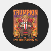 Trumpkin Sce And Everything Ice Thanksgiving Fall Runder Aufkleber (Vorderseite)