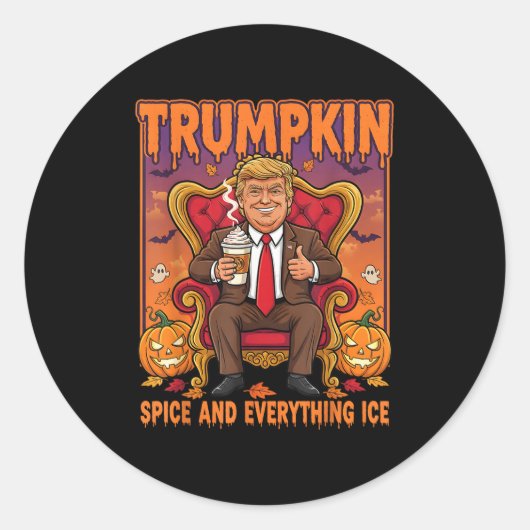 Trumpkin Sce And Everything Ice Thanksgiving Fall  Runder Aufkleber (Vorderseite)