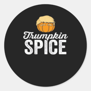 Trumpkin Spice Funny Political Halloween Joke Runder Aufkleber