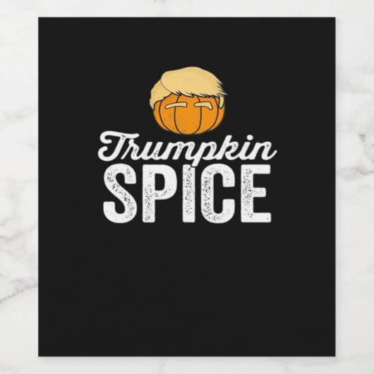 Trumpkin Spice Funny Political Halloween Joke Weinetikett (Einzelnes Label)