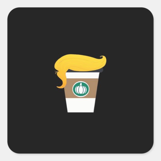 Trumpkin Spice Latte Funny Donald Joke Pumpkin Spi Quadratischer Aufkleber (Vorderseite)