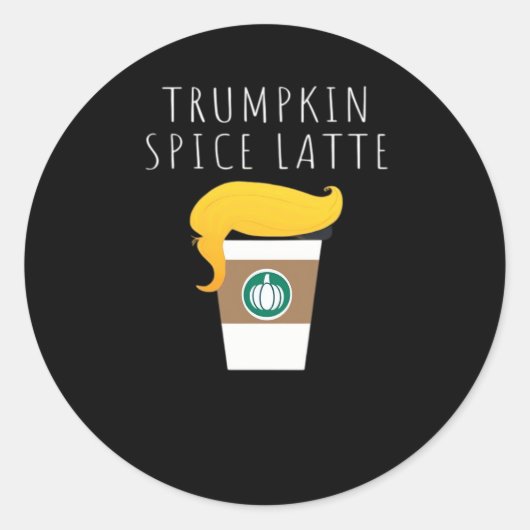 Trumpkin Spice Latte Funny Donald Joke Pumpkin Spi Runder Aufkleber (Vorderseite)