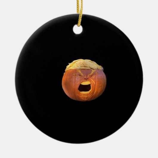 Trumpkin - Witziges Halloween Keramik Ornament (Vorne)