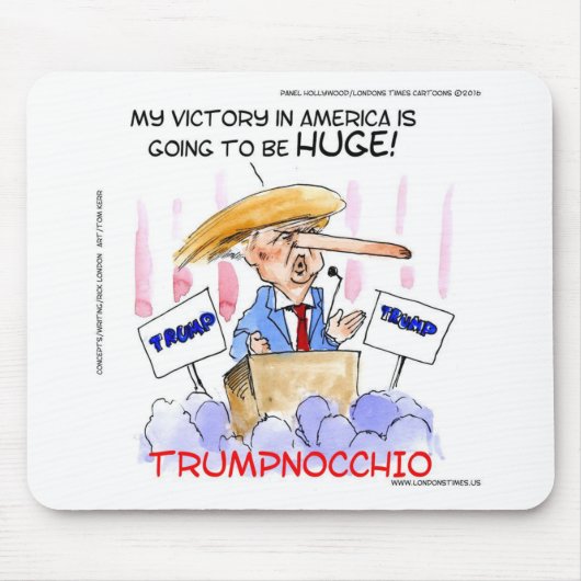Trumpnocchio Funny Donald Trump Artikel Mousepad (Vorne)