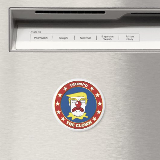 Trumpo der Clown - Donald Trump Cartoon Magnet (In Situ (Geschirrspüler))
