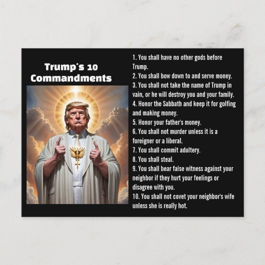 Trumps 10 Gebote Postkarte (Vorderseite)