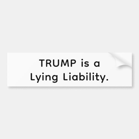 Trump's A Lying Liability Hankamer Artjunkhaus Boo Autoaufkleber (Vorne)