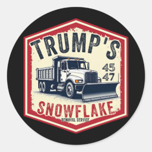 Trumps Dienst zur Entfernung von Schneeflocken - W Runder Aufkleber