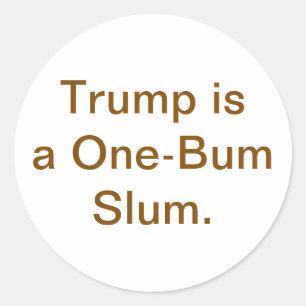 Trumps Ein-Klo-Slum Hankamer Artjunkhaus Comic Runder Aufkleber