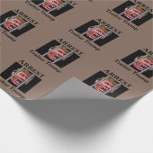 Trumps glänzender Kopf hinter Gefängnisbars Geschenkpapier (Ecke)