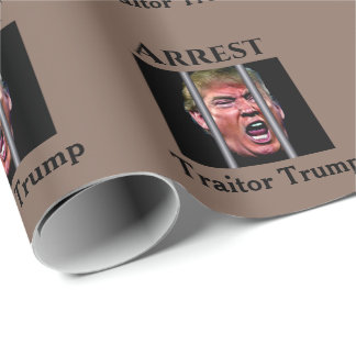Trumps glänzender Kopf hinter Gefängnisbars Geschenkpapier