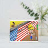 Trumps Mauer Postkarte (Stehend Vorderseite)