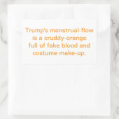 Trumps schmuddelig-orange Periode Hankamer Artjunk Rechteckiger Aufkleber (Tasche)