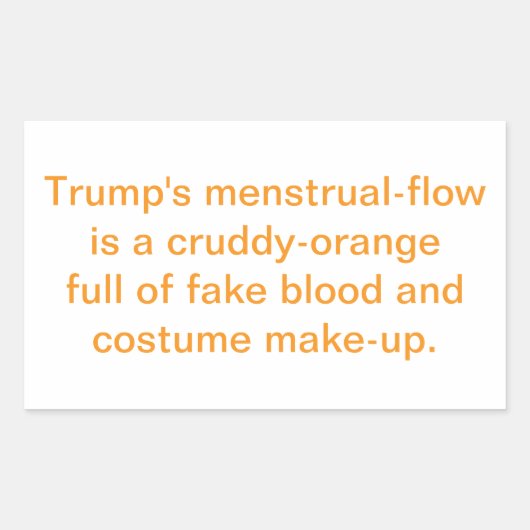 Trumps schmuddelig-orange Periode Hankamer Artjunk Rechteckiger Aufkleber (Vorderseite)