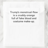 Trumps schmuddelig-orange Periode Hankamer Artjunk Rechteckiger Aufkleber (Tasche)