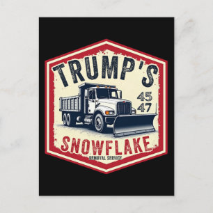 Trumps Schneeblatt-Entfernungsdienst Lustiges Weih Postkarte