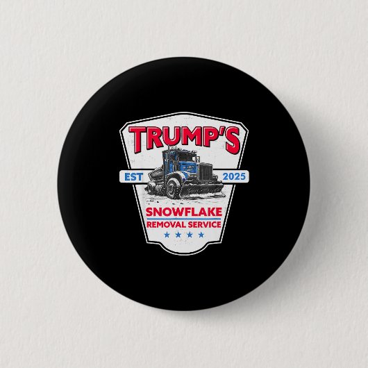 Trumps Schneefloh-Entfernungsdienst Lustiger Trump Button (Vorderseite)