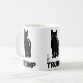 Trumps schwarze Katzenbecher Kaffeetasse (Vorderseite Links)